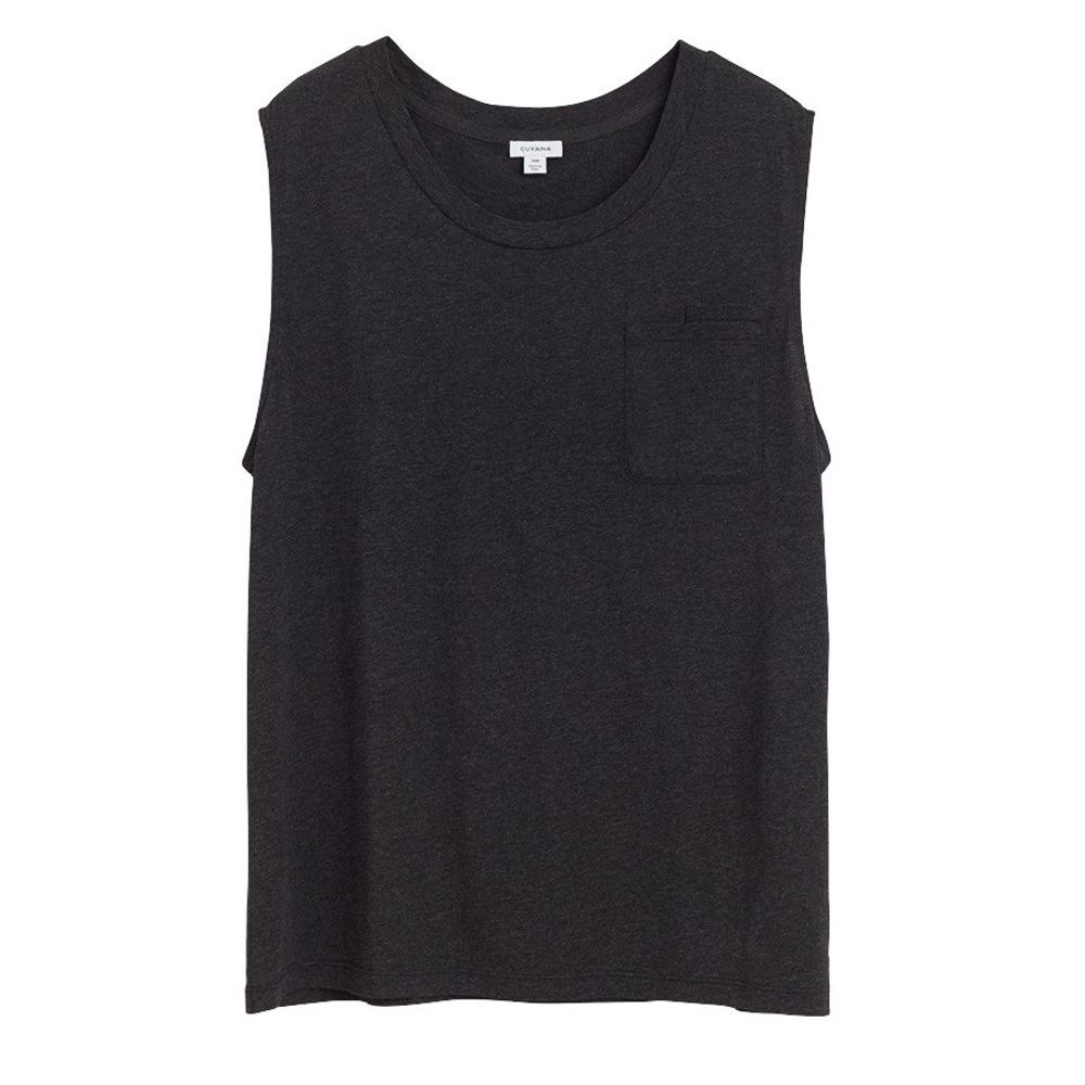 CUYANA Relaxed Muscle Tank in Charcoal | Small